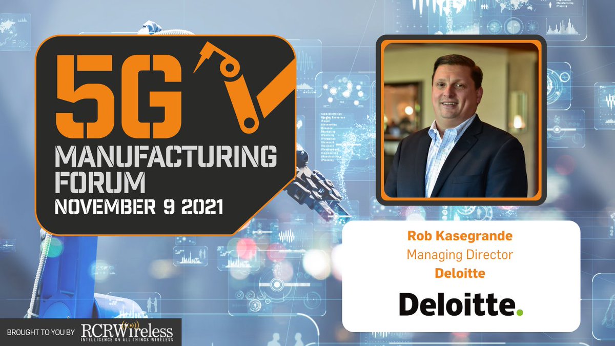 Brian (@briansgreenberg) on Twitter photo Excited to hear my colleague <a href="/Rob/">Rob Schutz</a> Kasegrande speak at the #5GManufacturingForum today (11/9/21)! Register for the free virtual event to join me. #deloitte5G bit.ly/3nYUXAV #5gmanufacturingforum #5ginnovation Excited to hear my colleague <a href="/Rob/">Rob Schutz</a> Kasegrande speak at the #5GManufacturingForum today (11/9/21)! Register for the free virtual event to join me. #deloitte5G bit.ly/3nYUXAV #5gmanufacturingforum #5ginnovation