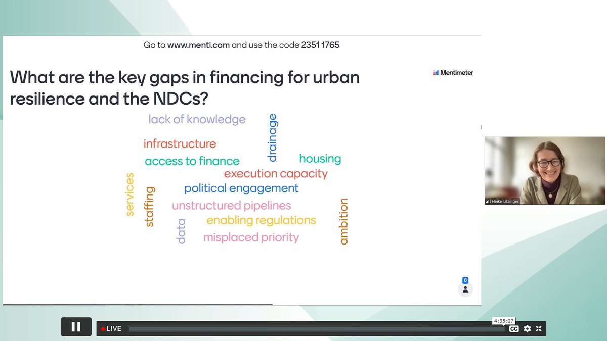 CitiesAlliance's tweet photo. 🗨️ #Cities lack financial resources for #infrastructure, #adaptation &amp; #recovery. We need to address the #FinancialGap. We advocate for stronger integration of cities on #NDCs 👉Heike Litzinger @BMZ_Bund 

🔴#LIVE #COP26: #Urban #resilience &amp; the #NDCs 

#TogetherForOurPlanet https://t.co/0IrbyD2H4i