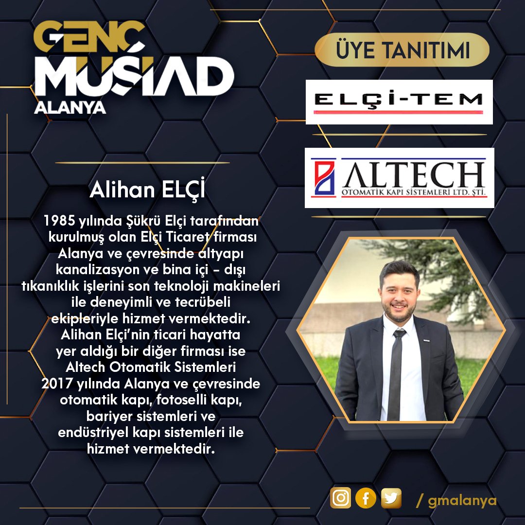 genc_musiad's tweet photo. Değerli Başkan'ımız Alihan ELÇİ'nin ticari kimlik tanıtımı. @alihanelci07 @genc_musiad @MUSIAD @DurusoyMustafa @MUSIADKadin #alanyadaticaret #musiad #müsiadalanya #mustafadurusoy #alihanelçi #alanya https://t.co/S3vYQa7Fc5