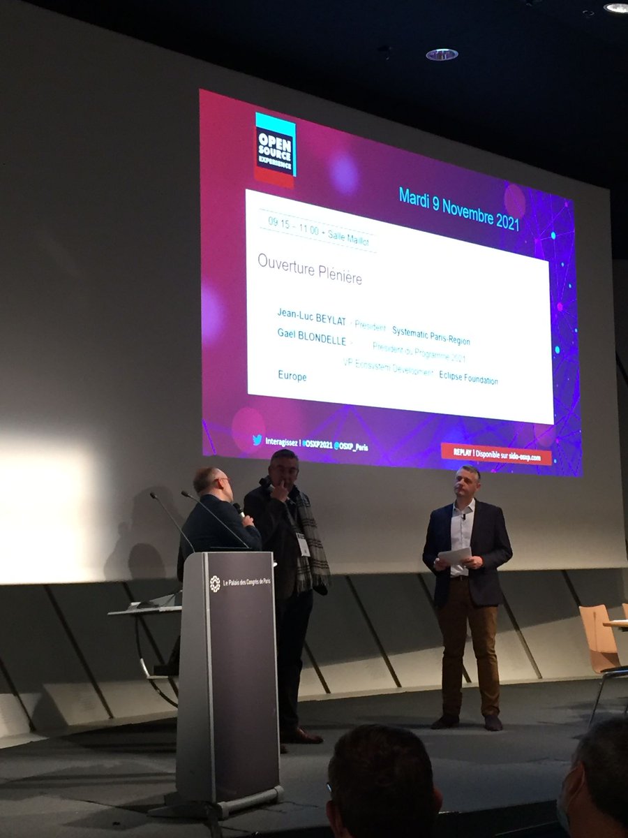 OSXP_Paris's tweet photo. « l’Open source est aujourd’hui partout quelle que soit la taille de l’entreprise, par construction c’est un accélérateur d’innovation » Jean-Luc BEYLAT @jeanlucbeylat à propos de la place qu’a pris l’ #OpenSource, en ce moment à la plénière #OSXP2021 salle Maillot. https://t.co/pC3bHmzajj
