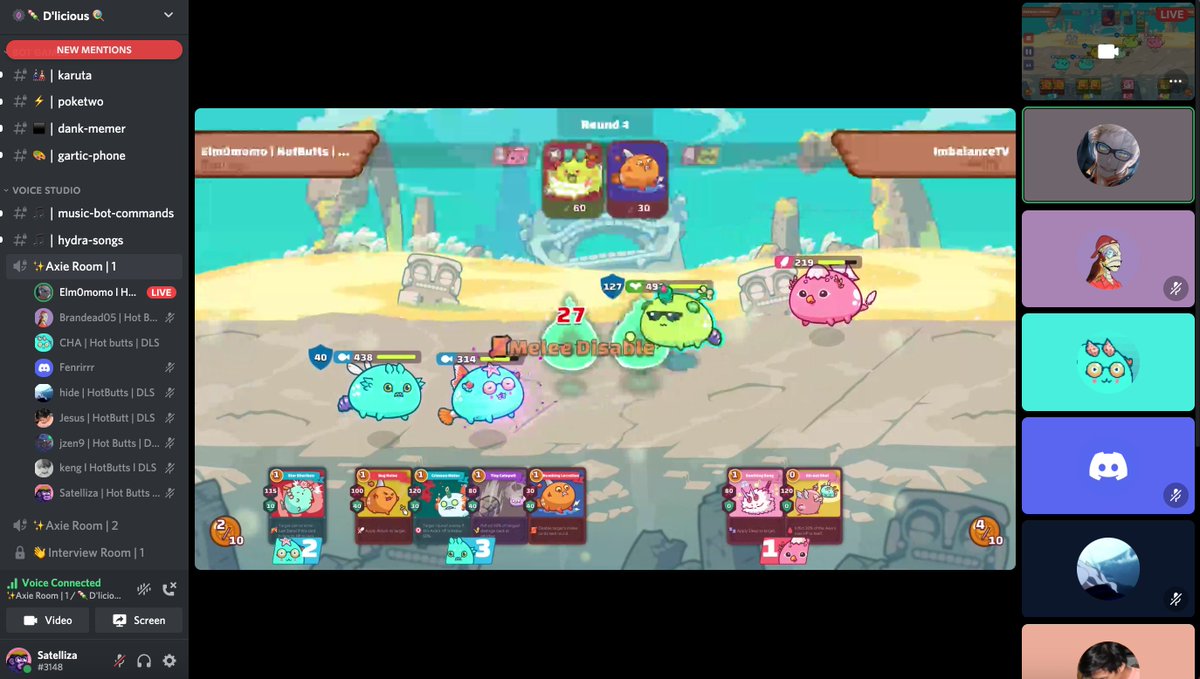 Satelliza's tweet photo. Hot Butts training happening in @DliciousDLS discord right now. Hope our scholars learn from each other's replay ;) https://t.co/PEQxlkCuJ9