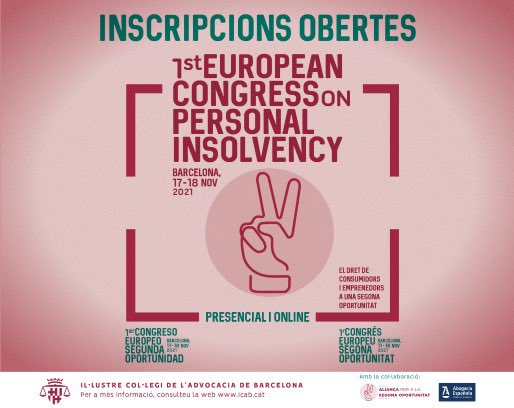 ICABarcelona's tweet photo. Compte enrere ⏳ pel 1r Congrés Europeu #SegonaOportunitat · que tindrà lloc a #Barcelona els dies 17 i 18|11. Serà inaugurat per la degana ICAB @MariaEugeniaGay i la presidenta @Abogacia_es @_OrtegaVictoria. Els temes principals: la insolvència personal i la #SegonaOportunitat. https://t.co/Yq9cgIAQh2