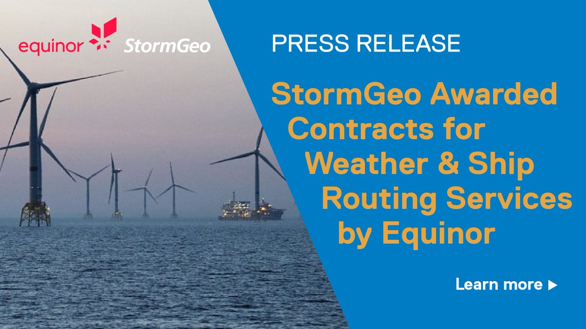StormGeoShip's tweet photo. The longstanding relationship between @Equinor &amp; @StormGeo has expanded to cover all #OffshoreWind, Shipping and Oil &amp; Gas operations. This increased support maximizes the safety &amp; efficiency of Equinor's investment in renewables.

Read the press release: https://t.co/ohCEsfKHSt https://t.co/LwvvyCrjdP