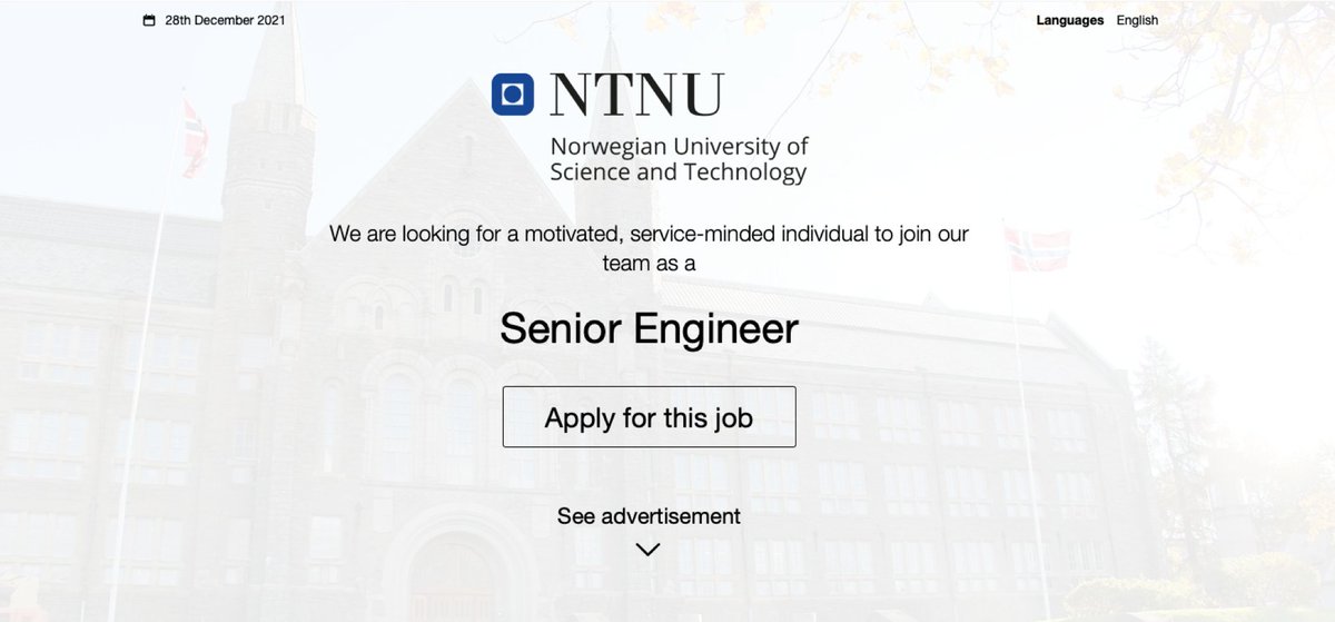 📣Are you a service-oriented engineer with MR/PET  experience and interested in working in #Norway 🇳🇴? The MR Core Facility at NTNU, #Trondheim, part of our NORMOLIM Norwegian Node  may have a position for you! Learn more 🔽 jobbnorge.no/en/available-j…
📅Apply by: 28 December