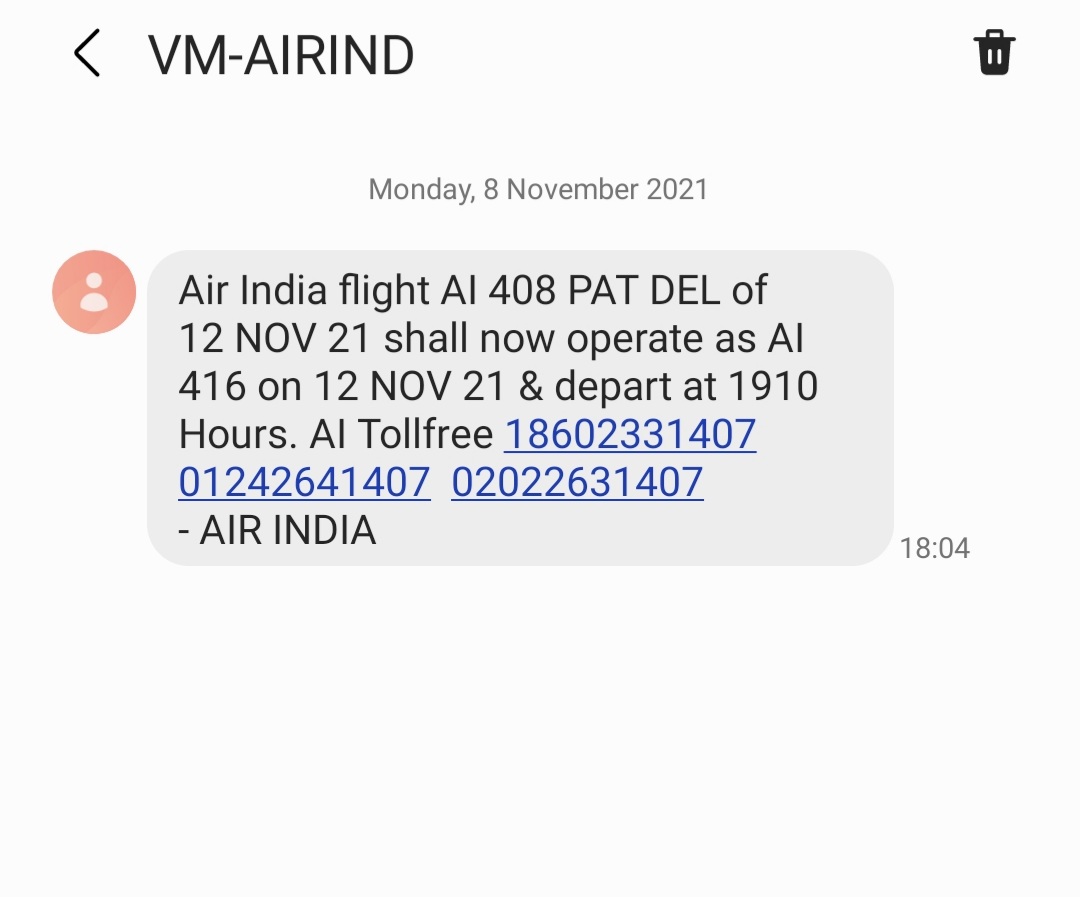 aks4578's tweet photo. #AirIndia 
Your customer care number sucks, it is pathetic,you reschedule connecting flights,don't reply to mails,upon calling don't respond for 40 minutes, please look upon this case https://t.co/dWnXueLXyE