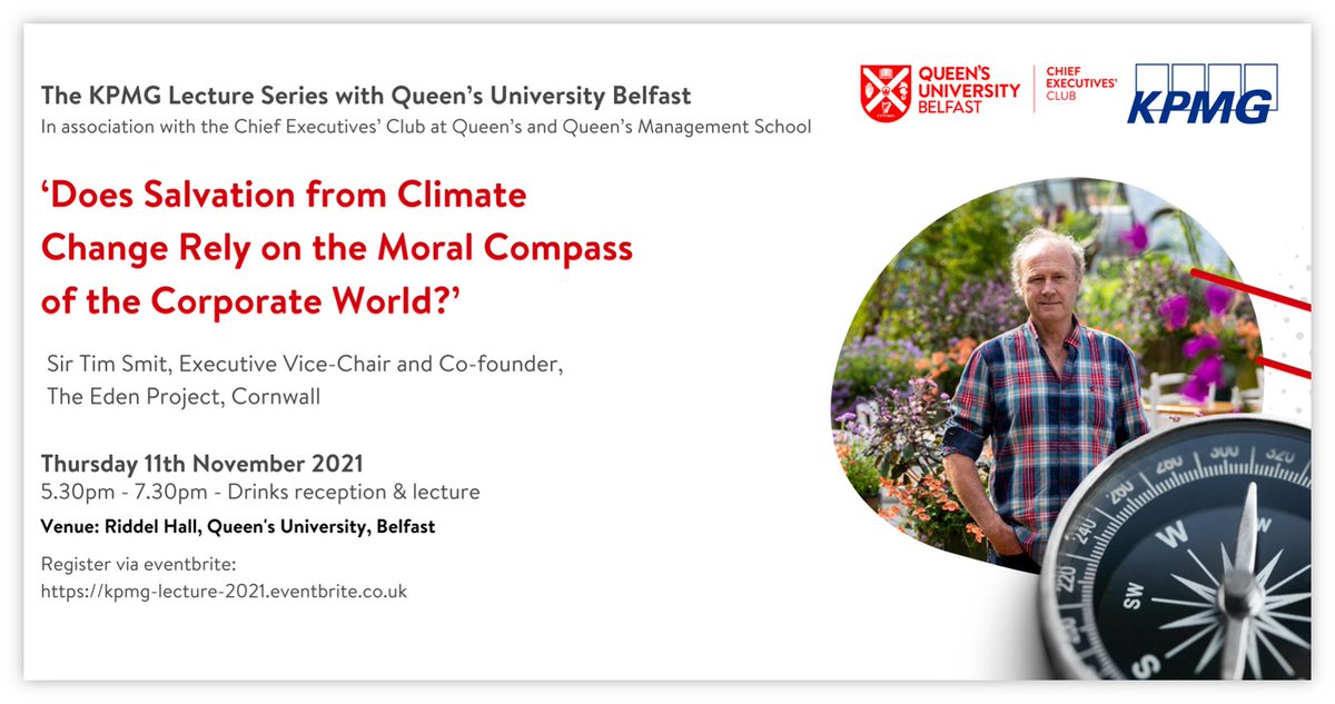 QUBAlumni's tweet photo. An event not to be missed in the latest @KPMG Lecture Series!
🗓️: 11 November
🕠: 5.30pm
📌: Riddel Hall
Register: https://t.co/Lc5HecBRnG
@QUBManagement @QUB_CEC @QUBelfast @KPMG_Ireland @QUBEcology @edenproject
#KPMGLecture #SirTimSmit #TheEdenProject https://t.co/O0TQQRyEOc