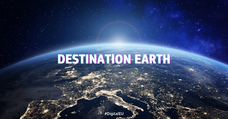 DigitalEU's tweet photo. 🌍 #DestinE is a very high precision digital model of the #Earth to:

🌊 Predict environmental change
🧍 Monitor human impact to support sustainable development
🔎 Test &amp; simulate different scenarios
🌐 Better understand the effects of #climatechange

More information 👇
