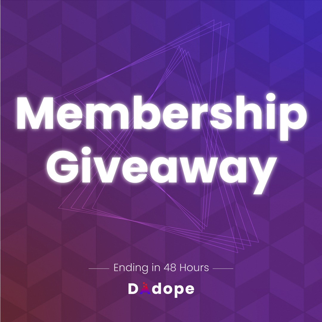dAdOPE_Studio's tweet photo. 🌟DAdope Giveaway🌟🎁🎁

#Giveaway  Three @DAdape membership to our followers!
You will receive 6-8 unique NFTs plus lifetime DAdape membership!!

1️⃣RT &amp; Follow  @dAdOPE_Studio
2️⃣Tag 3 friends
—————————-
☑️BONUS TASK join 
https://t.co/pPQ627NetO

⏰Winner announced on 11 NOV https://t.co/XzMC8PIY7F
