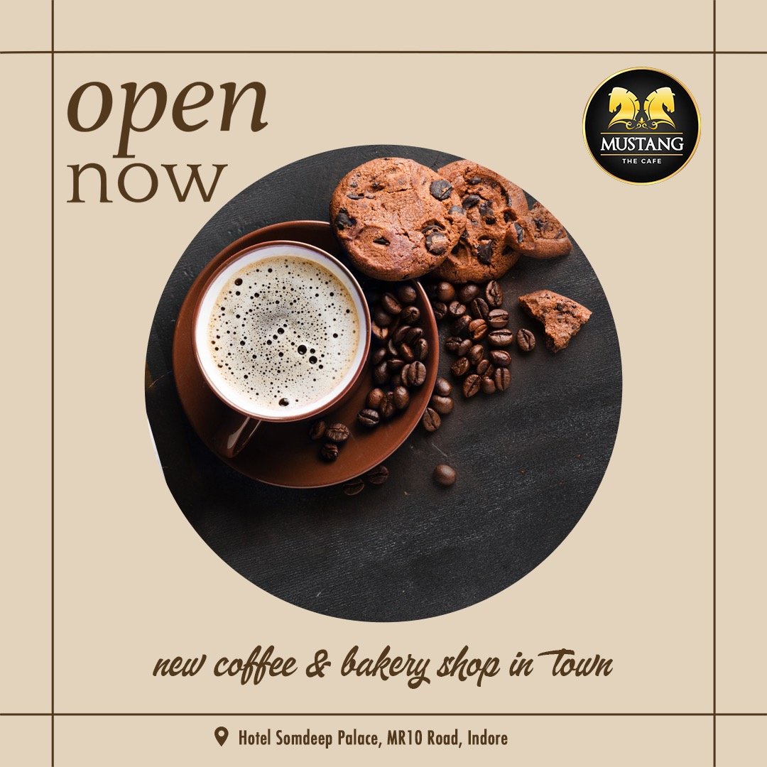 HotelSomdeep's tweet photo. New Coffee Place in Town.
Mustang - The Cafe is Now Open for Dine-in ☕
#mustangcafe #coffeeshop #hotelsomdeeppalace #indorecafe https://t.co/D3jU8ZO1Dm