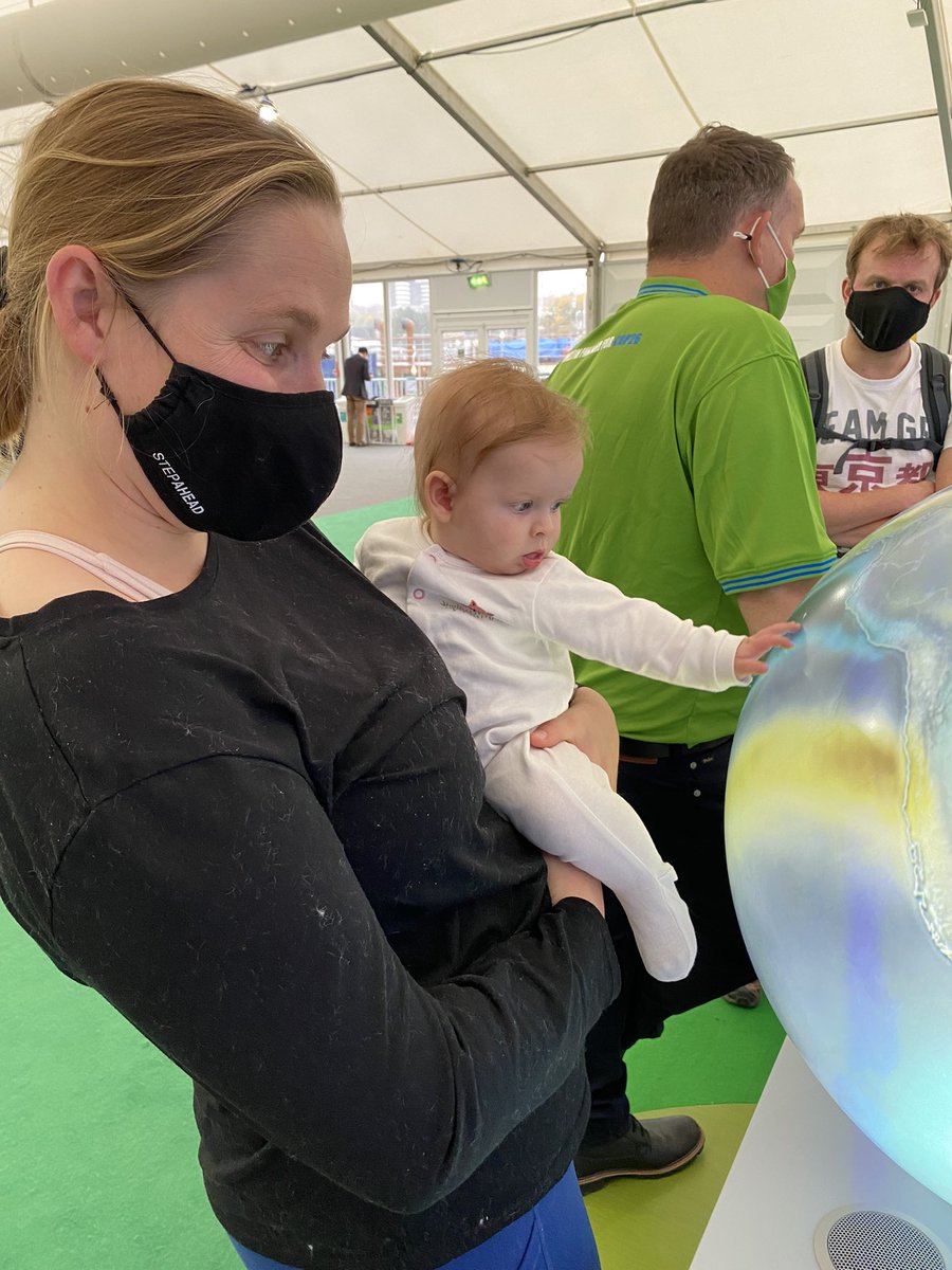 AilsaBarrow's tweet photo. A great day out at  @COP26 Green Zone. I think I may have a wee Climate Scientist in the making… @MetOffice_Sci #TogetherForOurPlanet https://t.co/tDfpps5KgT