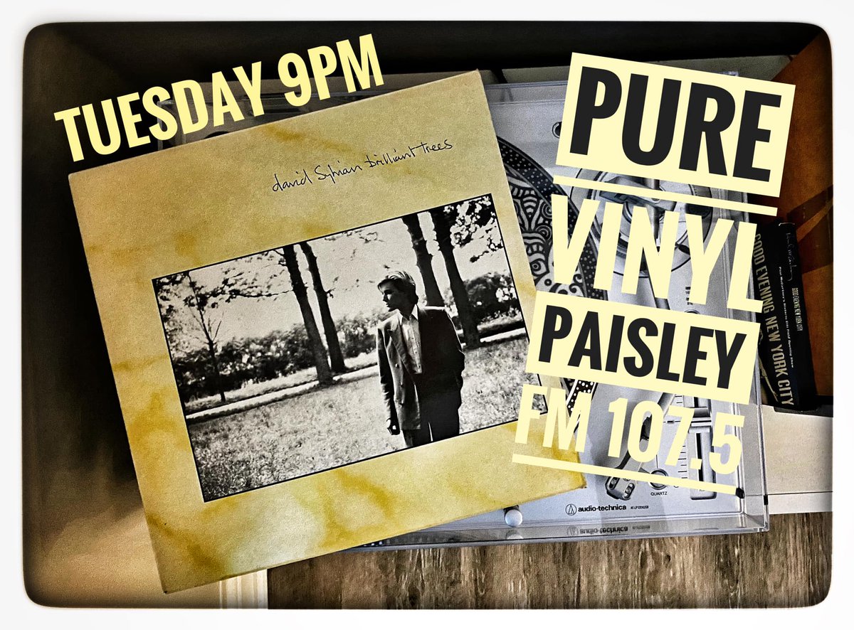 garyckerr's tweet photo. #PureVinyl tonight features @davidsylvian58 "Brilliant Trees" listen in I think you might enjoy tonight's show
Also 45 of the week from @tearsforfears &amp; @EsperanzaSka get a spin, not released on vinyl, but should have been! 
FM107.5 &amp; https://t.co/2gZ7hvdLjE on smart speaker https://t.co/oW4zuUs2ws