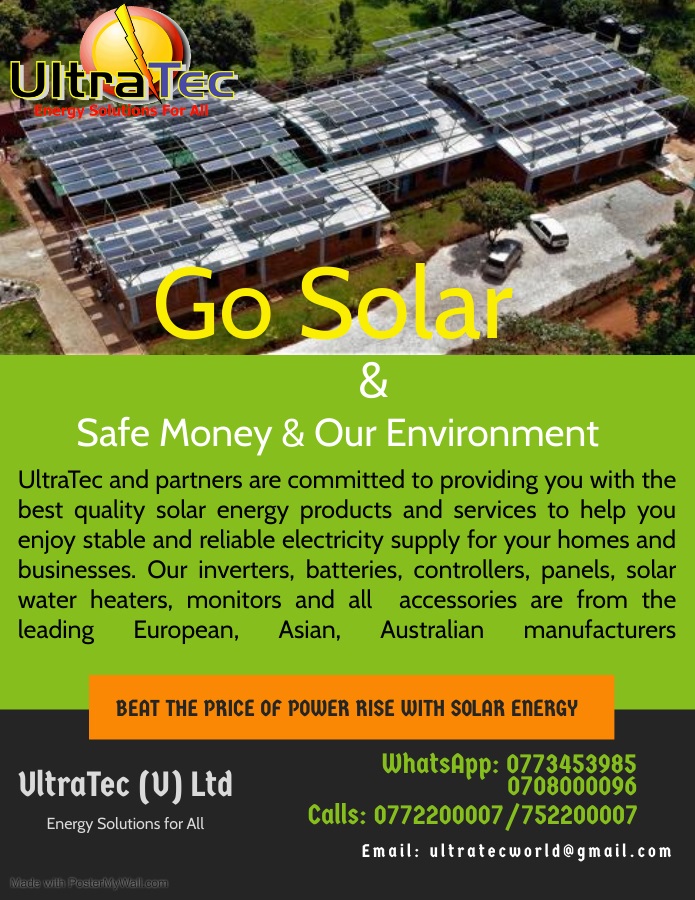 UltraTec_World's tweet photo. Has been a month of big announcements globally. As one of the leading solar companies in Uganda, we are announcing once again more discounts on all our products and services. WhatsApp 0708000096/773453985 for more details or call 0772/752-200007. Email ultratecworld@gmail.com https://t.co/J5UagVQqBH