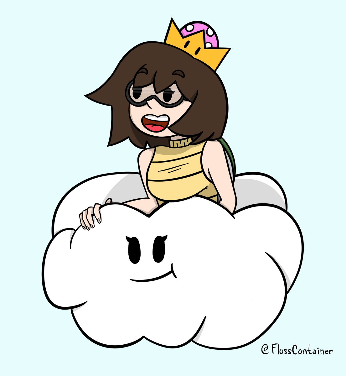 FlossContainer's tweet image. #supermariofanart #lakitu #lakitette #bowsette #fanart #mario