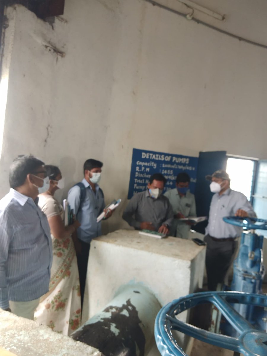 Our #MissionBhagiratha CE Sri B.C.Gnan Kumar sir alongwith Sri L.Ramchand SE under 100 days Crash program went to the intake well ,  21.6 MLD WTP at #Palampeta in #Mulugu (D) Dist and also intake well #mulugu #Ghanpur reservoir .<a href="/SmitaSabharwal/">Smita Sabharwal</a> @DayakarRao2019.