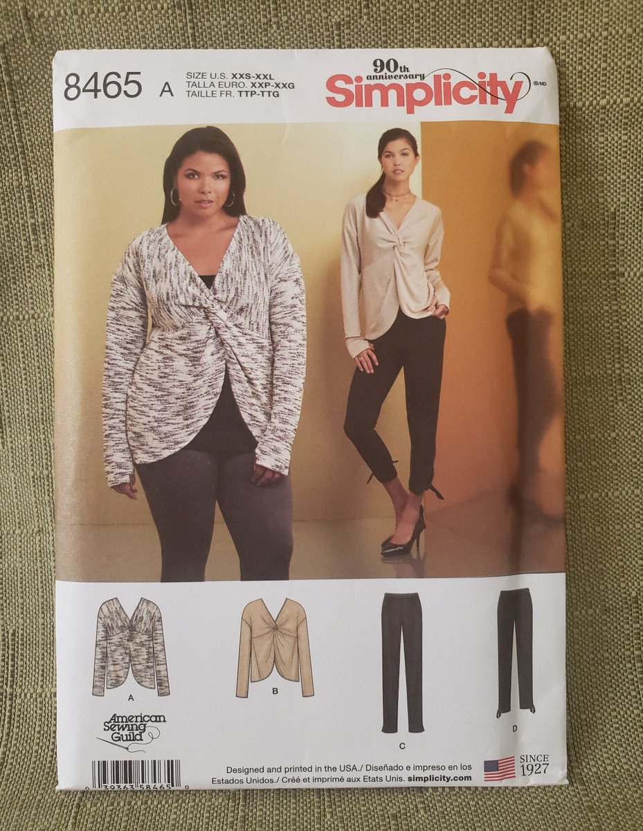 quilts_more's tweet photo. Misses' Knit Pants And Top, Each In Two Lengths Sewing Pattern Simplicity 8465 Size Extra Extra Small To Extra Extra Large https://t.co/7WUrw1ulVl #Etsy #ImagineQuiltsAndMore #ActiveWare https://t.co/nu3iPfWNFl