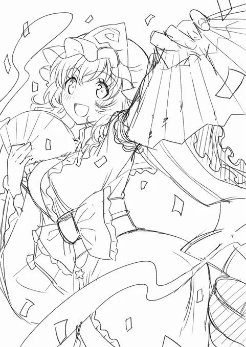 明日描くのゆゆこの下書き(^ω^) 