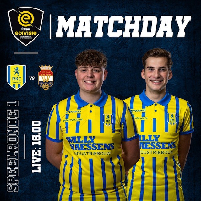 RKCWAALWIJK's tweet photo. 𝗠𝗔𝗧𝗖𝗛𝗗𝗔𝗬!

🎮 #TeamRKC start vanmiddag een nieuw seizoen van de KPN @E_Divisie gelijk met een derby!

🆚 Willem II
🕑 16.00 uur
🔗 https://t.co/ATFuszTgHa https://t.co/PwXV4NvbAv