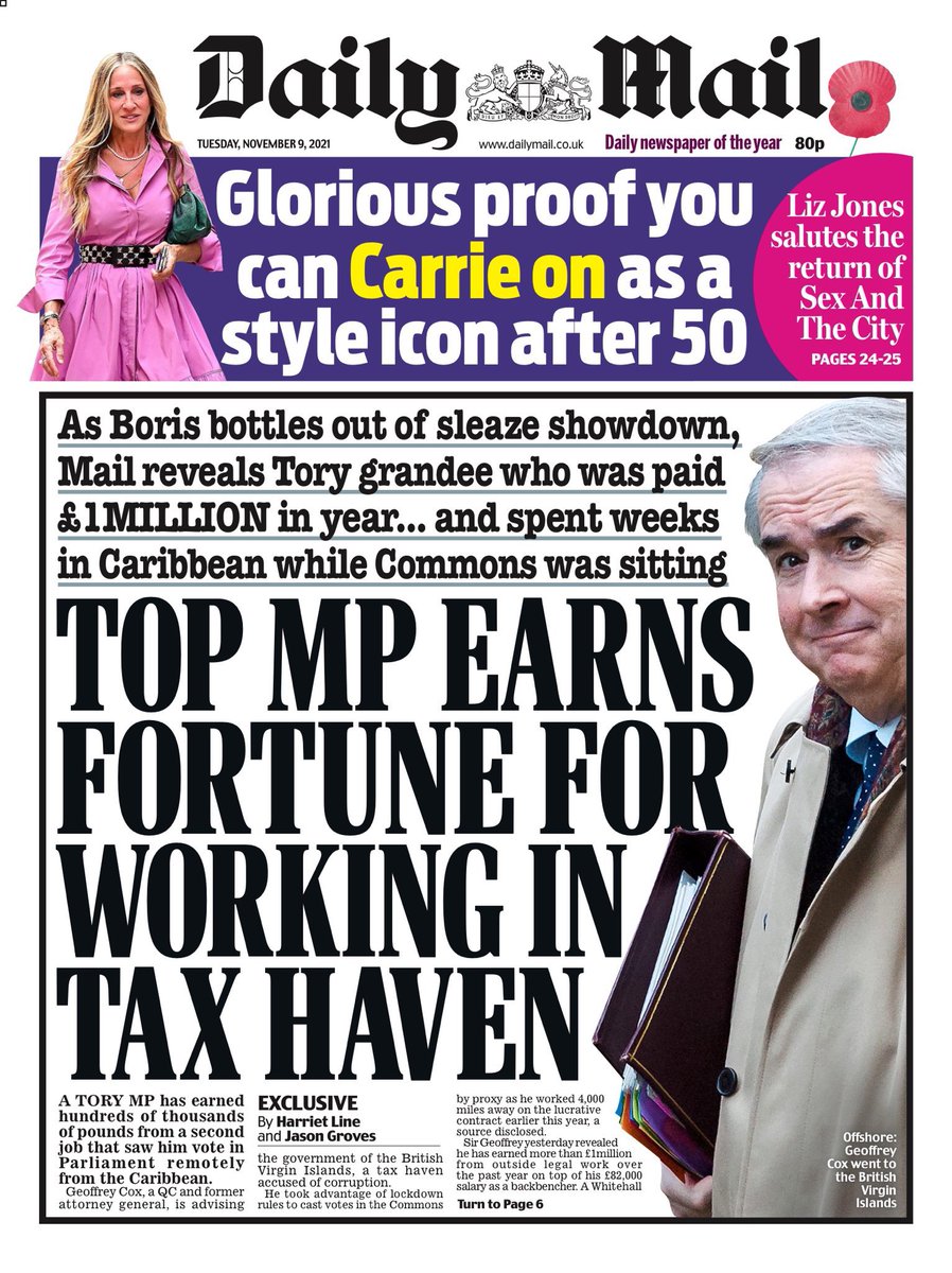 Even the Tory rags are highlighting the #SleazeParty Wake up U.K. #NotTory