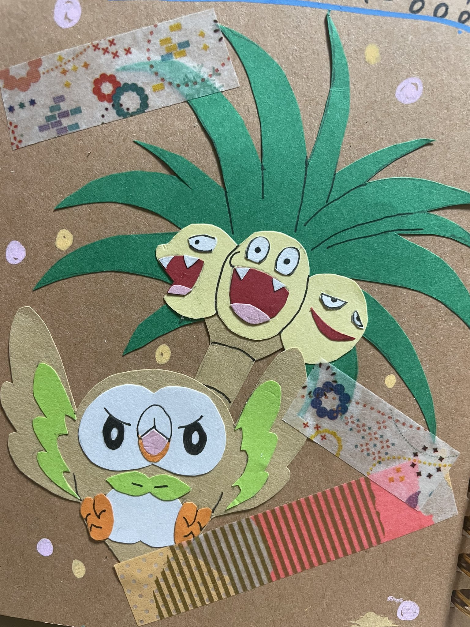 らら 画用紙とイラスト用ペンを貸して欲しいって言われて貸したら 手作りアルバムになって返って来た 笑 ららの大好きなポケモンたち モクロー アローラナッシー ガラルポニータ ハピナス 全部とっても似てるの 嬉しい