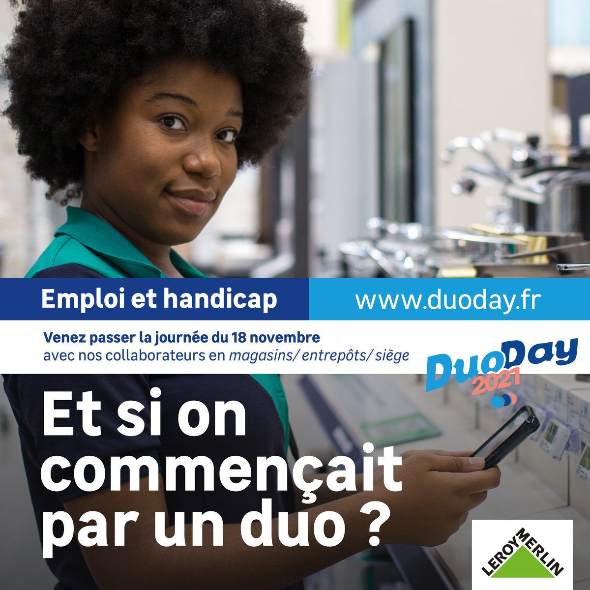 #DuoDay2021 
👉Il est encore temps de vous inscrire à l'opération #DuoDay de retour le jeudi 18/11 dans le cadre de la #SEEPH 📆

7️⃣0️⃣propositions de "Vis Ma Vie" restent à pourvoir juste ici, n'hésitez pas à les consulter ➡️duoday.fr

#Inclusion #Handicap