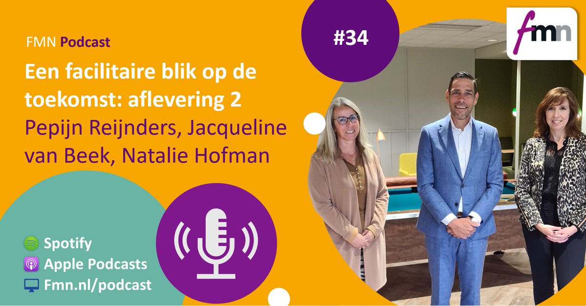 #FMNpodcast | In deze 2e aflevering van de serie 'Een facilitaire blik op de toekomst' spreekt Natalie Hofman met Pepijn Reijnders van Yask Facility Management en Jacqueline van Beek van Compass Group over de ontwikkelingen van het vakgebied!

fmn.nl/podcasts/580-3…
