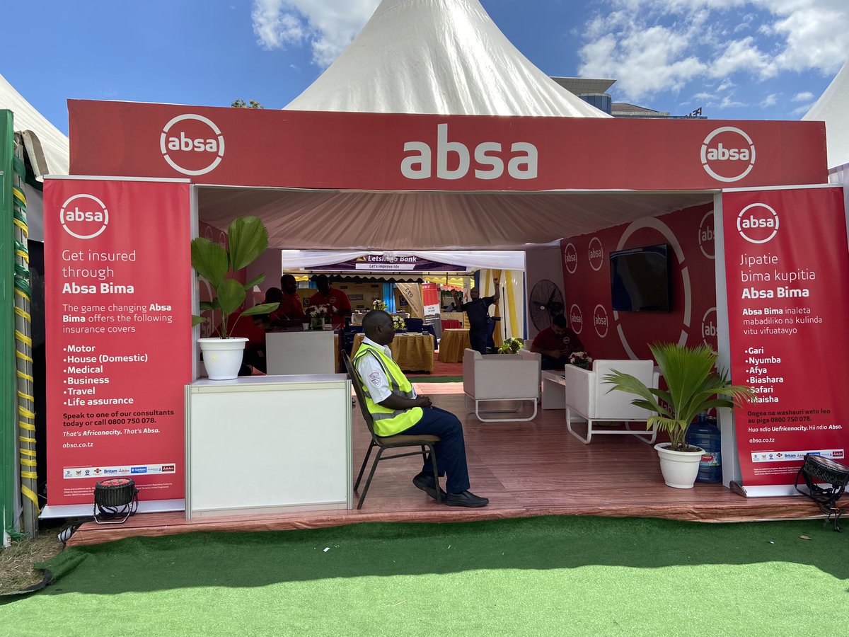 AbsaTanzania's tweet photo. Don't miss our tent here in Mnazi Mmoja to know more about our products and financial education services. 
#ThisIsAbsa https://t.co/K2MpNvFMYo