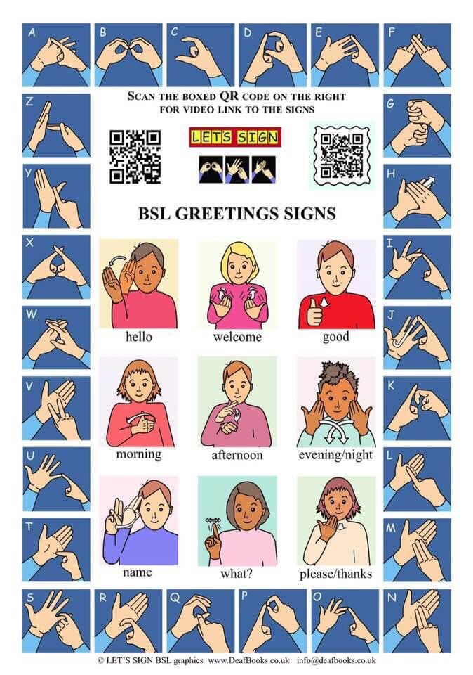 Useful signs for learners.  QR code links to video of the signs demonstrated.
#BSL #BritishSignLanguage <a href="/NDCS_UK/">National Deaf Children's Society</a> <a href="/BATOD_UK/">BATOD</a> <a href="/CardiffDCH/">CardiffdeafCH</a> <a href="/NDCS_Scotland/">National Deaf Children's Society Scotland</a> <a href="/NDCS_Cymru/">National Deaf Children's Society Cymru</a> <a href="/NDCS_NIreland/">National Deaf Children's Society Northern Ireland</a> <a href="/senresourceblog/">Georgina Durrant</a> <a href="/SpcialNdsJungle/">Special Needs Jungle</a> <a href="/makeBSLknown/">make bsl known</a> <a href="/sen_support/">Create Visual Aids</a> <a href="/audiology_soton/">AudiologySouthampton</a> <a href="/AutismEye/">Autism Eye</a> <a href="/DSNEinfo/">Down's Syndrome NE</a>