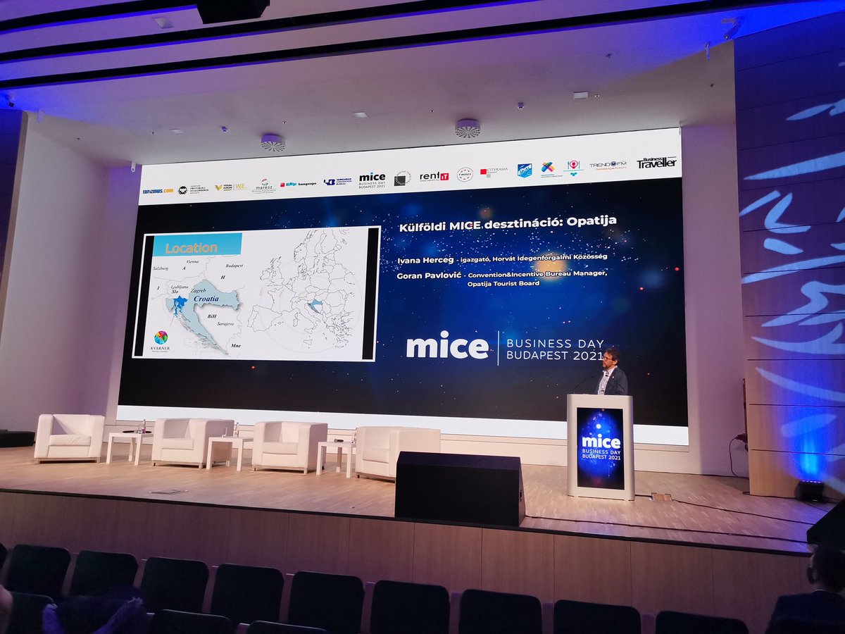 OpatijaCIB's tweet photo. Presenting #Opatija on big stage @hungexpo amazing new congress centre with @Croatia_hr #MICEBusinessDayBudapest2021 #LiveEvent https://t.co/h8uhOkZeEi