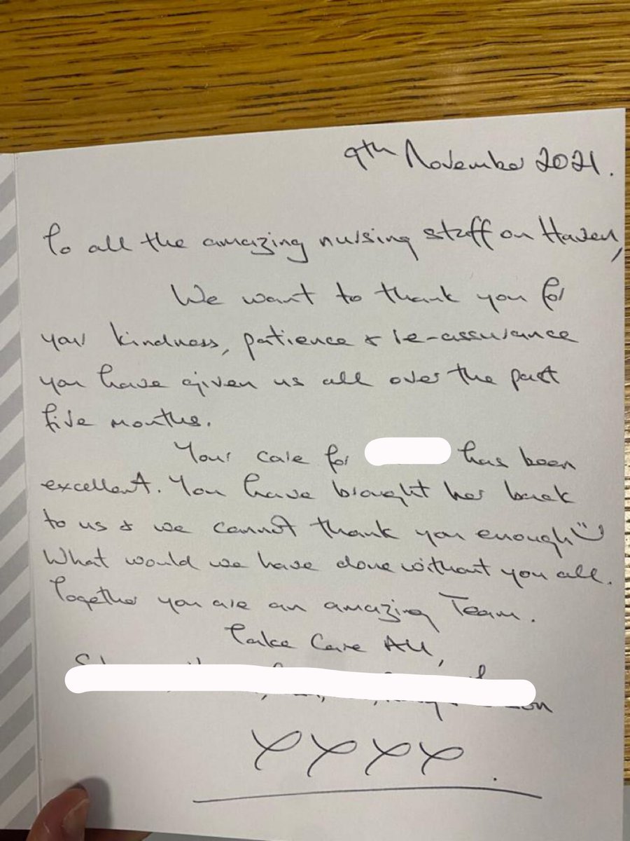 HavenWardPICU's tweet photo. One of our lovely patients was discharged today! The patient and her family gave lots of gifts to the staff as well as a very heartwarming card ❤️ #PICU #DorsetHealthCare #Discharge #Thankyou
@DorsetHealth @DorsetHCPatExp https://t.co/9HwxeDy9AS