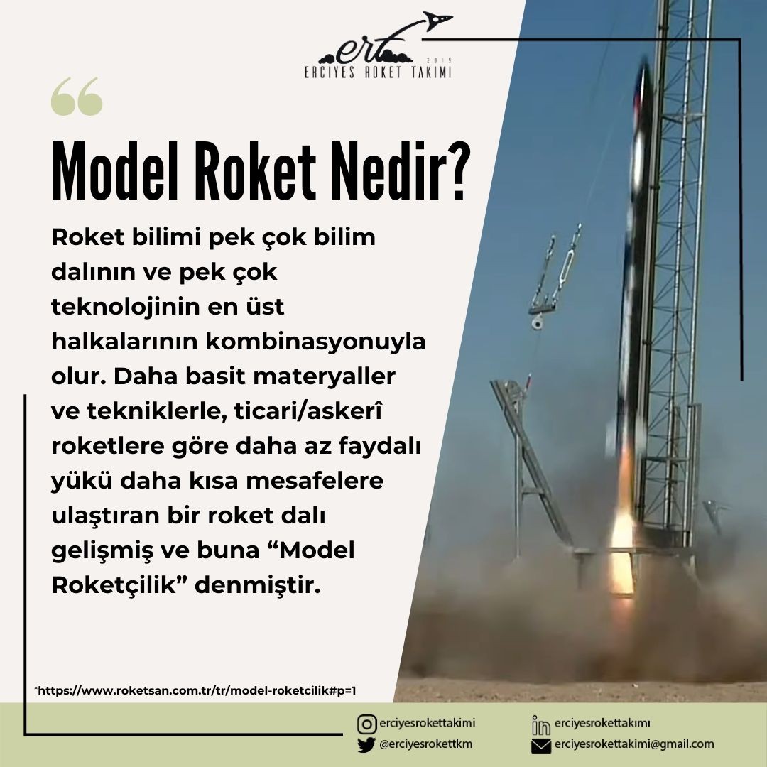 erciyesrokettkm's tweet photo. Model Roket Nedir? 🚀
#roketsan #teknofest #milliteknolojihamlesi #roket #modelroket #erciyesüniversitesi https://t.co/hmvdCy0eTO