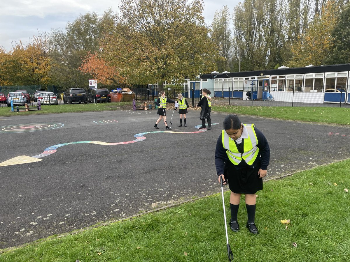 Our Eco Squad have been busy this morning picking up litter from KS1 playground!
