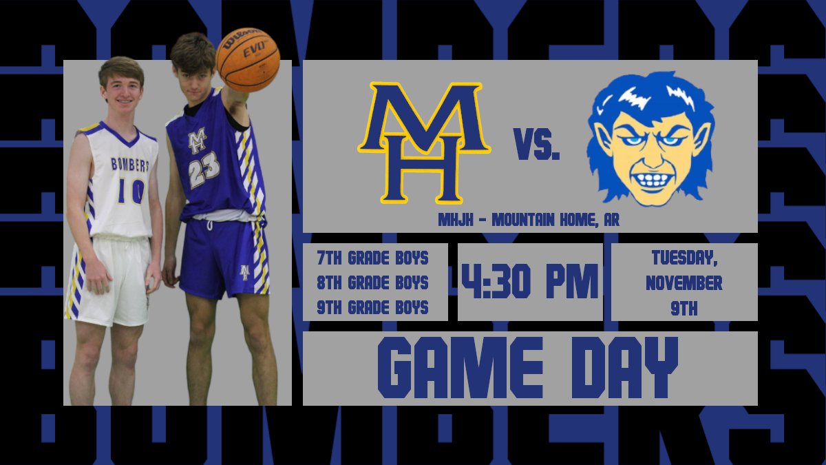 Come support our Junior High today as they have their home opener!

🆚: Harrison Junior High

📍: MH Junior High

⏰: 4:30

#OneBomber