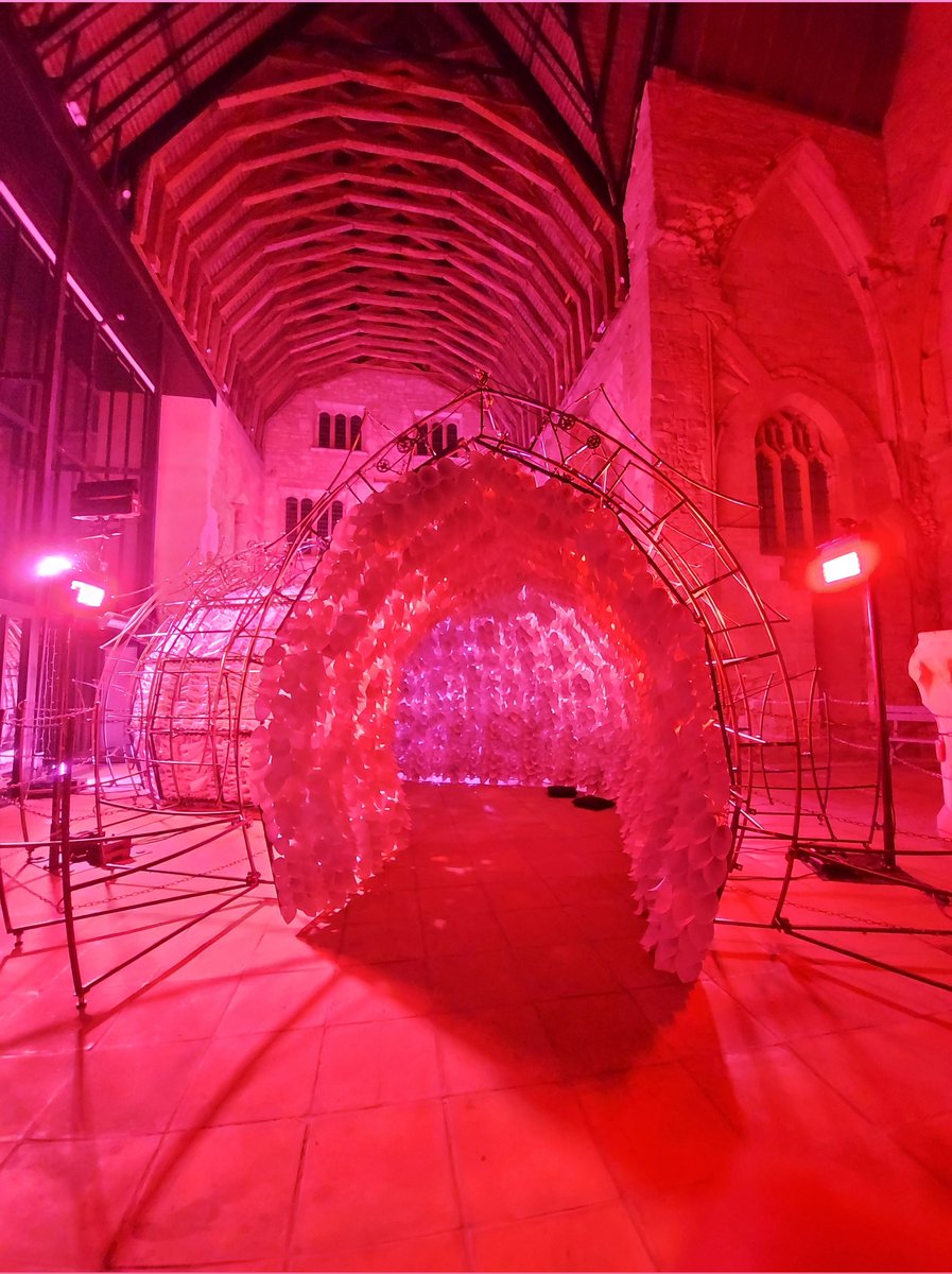 Breathing Room by Anna Berry, in the stunning <a href="/GlosBlackfriars/">Blackfriars Priory</a> - a FREE art installation as part of <a href="/GlosBright/">Bright Nights Gloucester</a>, open daily until this Sunday 12pm to 9pm. Come and experience this incredible work! #gloucester #glosbrightnightss