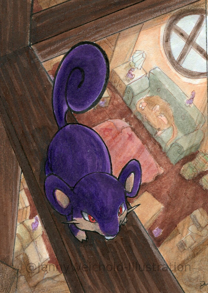 GrauerWind's tweet photo. This one builds a set with the Raticate card
#pokemon #ArtistOnTwitter #ATCard https://t.co/XddwkuANOs
