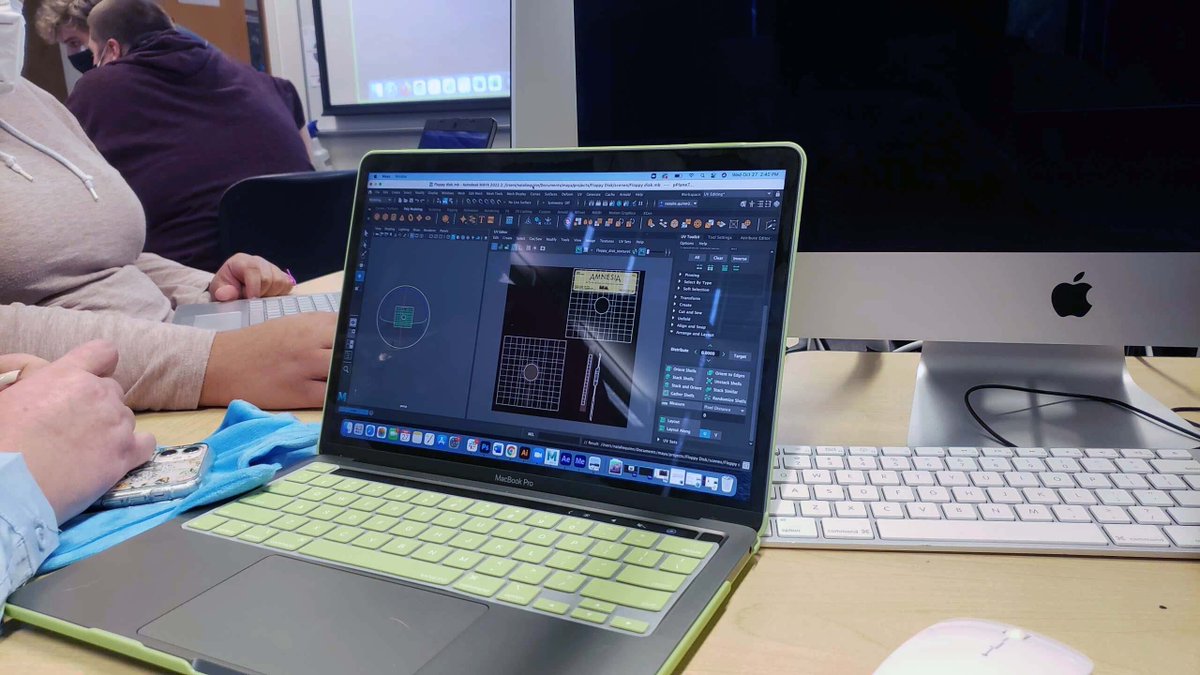AmnesiaRestored's tweet photo. CMDC Senior Seminar Animation Team is busy UV Mapping the visual assets for Amnesia: Restored. Here is Animation Team member Natalie Quinn reviewing the UV texture of an asset. 
#3Danimation #3Danimator #UVmapping #UVtexture #retrogames https://t.co/JEyXv3Rvz8