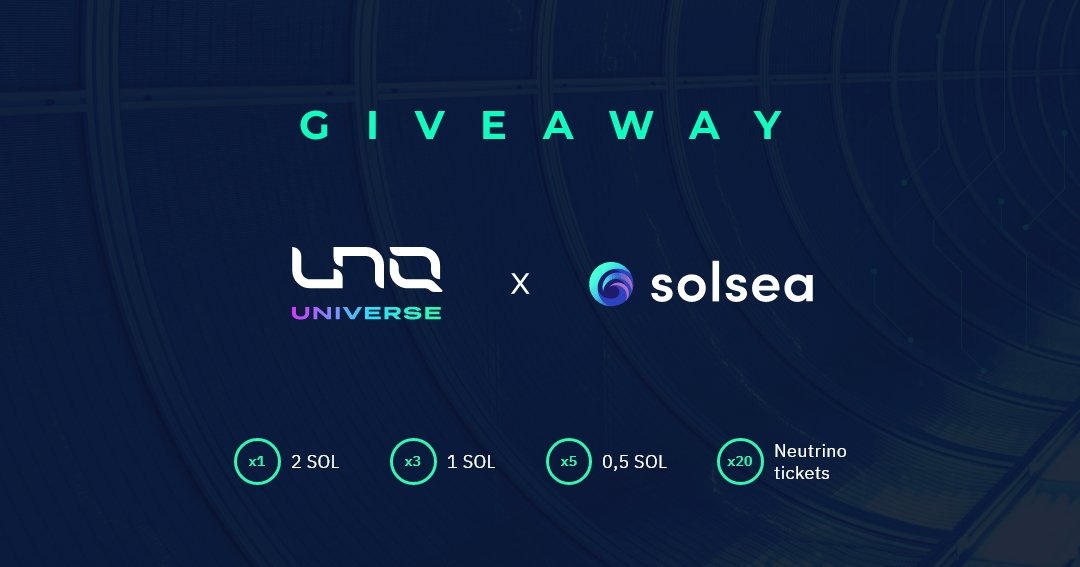 (1/2) THE #GIVEAWAY AND THE #TRADING #COMPETITION ORGANIZED TOGETHER WITH @ClubUnq ARE NOW OPEN 🤑 Enter the #raffle to get a chance to win $SOL or #Neutrino tickets. The #prize pool is worth over 💲2,500 once again: unquniverse.com/solsea-giveaway pic.twitter.com/3ecweCIsfi