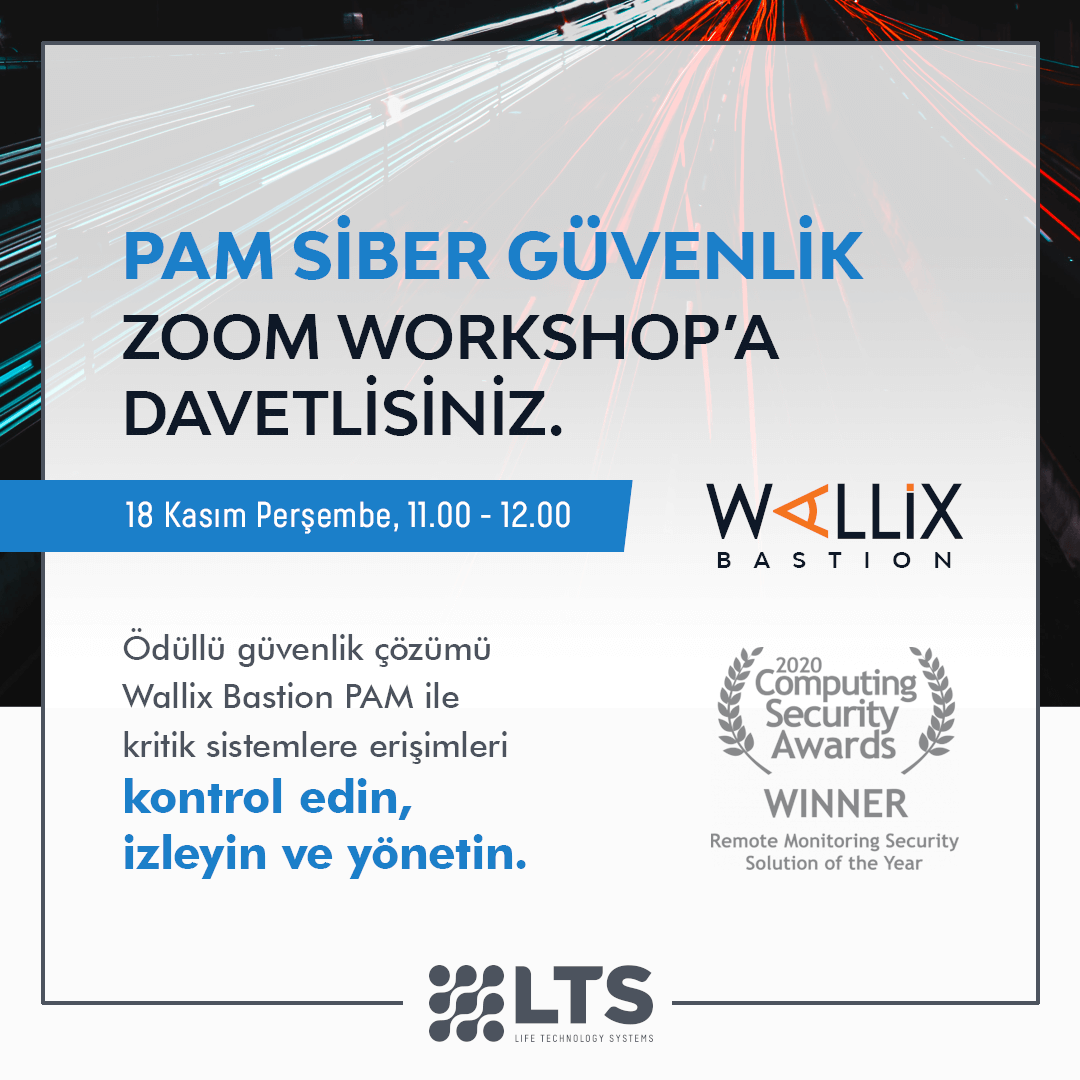 Wallix PAM #SiberGüvenlik Workshop'umuza Davetlisiniz! 18 Kasım Perşembe, 11.00-12.00 arası gerçekleşecek etkinlik için Zoom kayıt bağlantısı: bit.ly/3kk6Bpb

#BilişimGüvenliği #ErişimGüvenliği #Workshop #VeriGüvenliği #Wallix