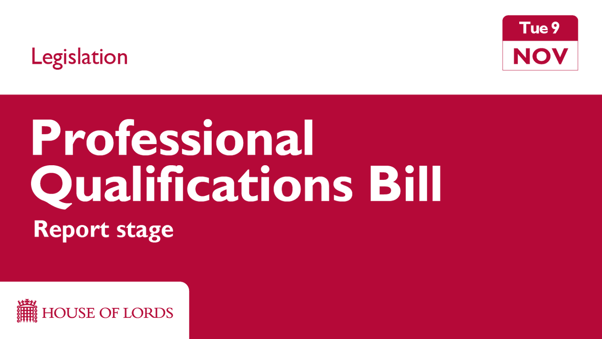 UKHouseofLords's tweet photo. Regulated professions and assistance for those wanting to study professional qualifications in the UK on the agenda as #HouseofLords begins further examination of the #ProfessionalQualificationsBill.
📄 See more https://t.co/iVmTnktQuO
📺 Watch https://t.co/9FqV3ZTFic https://t.co/Up6NtZOM4F