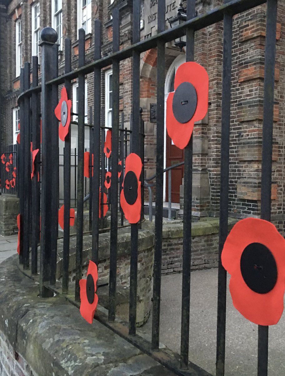 TheStuteShildon's tweet photo. Our Remembrance poppies are back on the Institute railings as we look ahead to the 11th November and to Remembrance Sunday as well as our smaller New Shildon commemoration and event on Saturday the 13th where we will mark 100 years of the memorial in our building. https://t.co/OlRj5ZF6XO