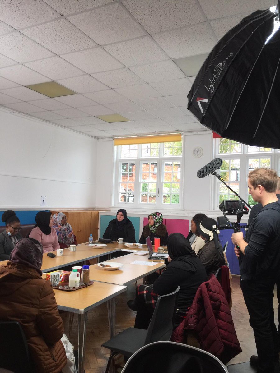 SundialCentre's tweet photo. We're filming our new series of films tackling abuse issues.
We’d like to say a big THANK YOU to Fatou and all the women at @RefugeeOxford for their partnership &amp; help with this film about Modern Slavery. What a brilliant discussion!
#OACFilms #ModernSlavery #SpeakUp #SmashTaboos https://t.co/5bT7BsSR3Q
