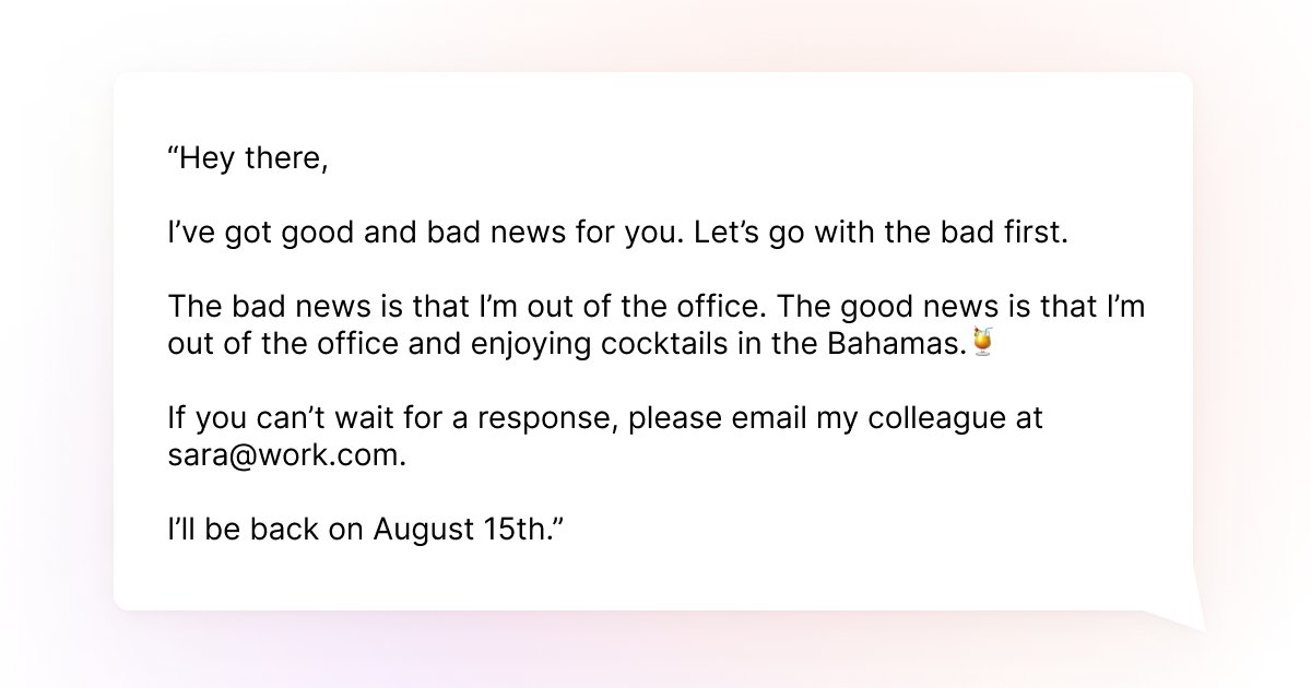 Who said that auto-replies need to be boring? 🤔 By adding a little spice, you can make them way more fun for your customers to read. 

Check out our blog for more must-see auto-reply examples and learn how to start writing them yourself 👉 hubs.li/H0-RnZ80