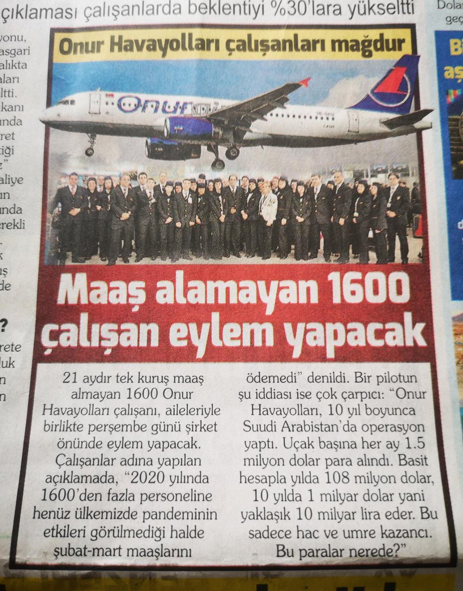 #mügeanlı bile gündemden inmiyor biz aylardır bangır bangır bağırıyoruz #onurair batıyor diye, sesimizi duyan olmuyor..
@FOXhaber <a href="/AirportHaber/">AirportHaber</a> <a href="/KanalD/">Kanal D</a> <a href="/kanal7/">Kanal 7</a> <a href="/ShowTV/">Show TV</a> <a href="/startv/">STAR TV</a> <a href="/TK_TR/">Türk Hava Yolları</a> <a href="/tv8/">tv8</a>
Onur air 21 aydır maaş vermiyor..
Buyrun size haber.. Yayınlayabilme yüreği olanlara