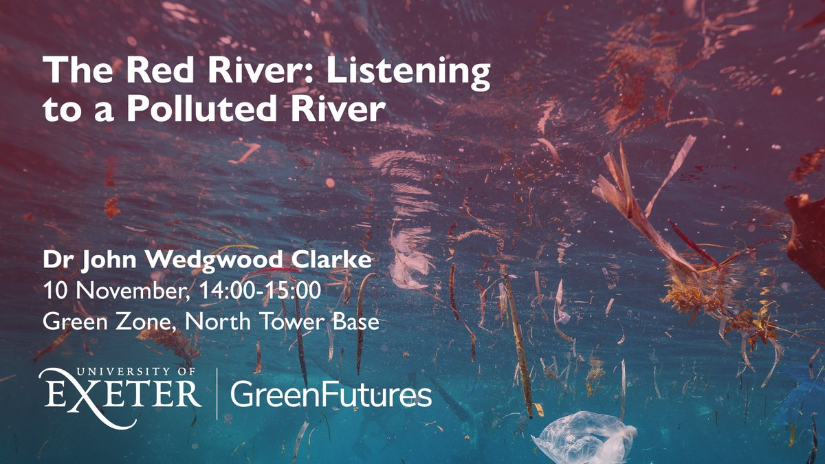 Don't miss Dr. @jwedgwoodclarke tomorrow at #COP26 present 'The Red River: Listening to a Polluted River' from 2-3pm. 

If you are in Glasgow, head to the Green Zone, otherwise watch it live using the link below 👇
ow.ly/6AeH50GJ6gH