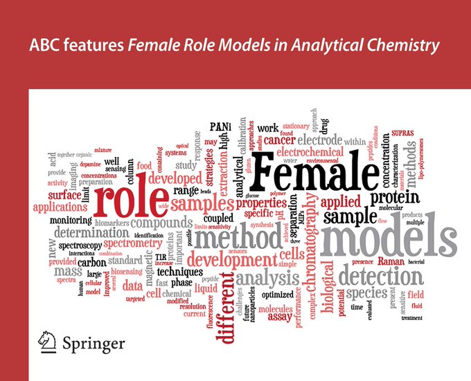 AnalBioanalChem's tweet photo. We are happy to see that six #ABCFemaleRoleModels are in the @tAnaSci list of the world’s most influential #analytical #scientists 🎉
Congrats Coral, Antje, Amanda, Shelley, Elia and Caroline! @CoralBarbasAr @HummonLabOSU @MinteerLab @EliaPsillakis @SpringerNature #2021PowerList https://t.co/DcCVFqFOOC