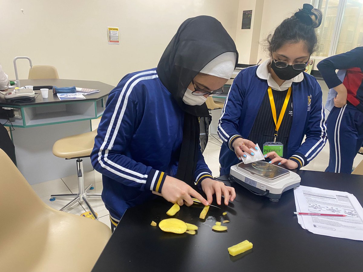 pacebritish's tweet photo. Year 10 girls investigating Osmosis with potatoes and salt
#paceeducation #pacebritishsharjah #spea #bsme #britishschools #inthistogetherdubai #internationaleducation #sharjah https://t.co/1ncWFRHbbh
