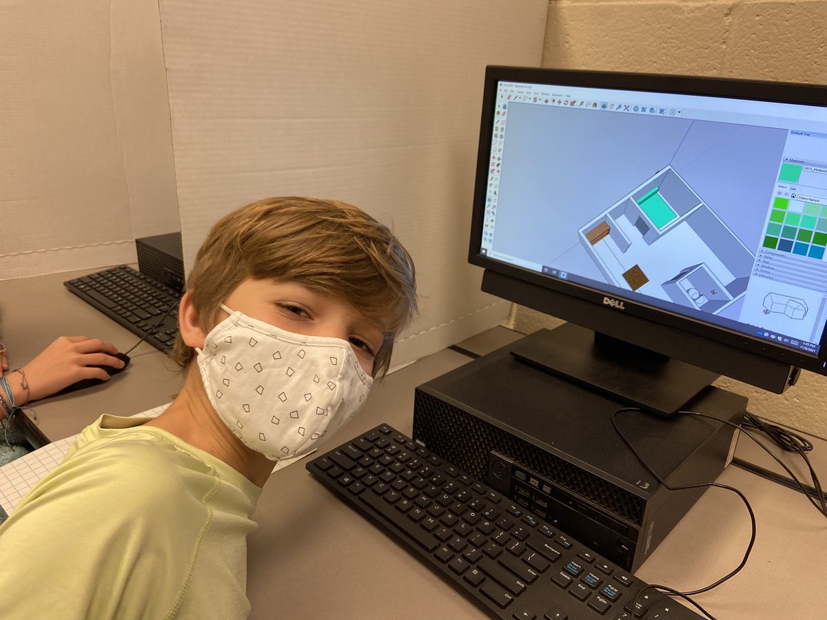 MIndsOnFire2000's tweet photo. From real life to 3-D @sopecreek and @SopeTarget students use @SketchUp  to draw the designs on the computer. This was a huge challenge and they persevered to learn this program in a short amount of time. Such great spatial thinking! @CobbAlp #lovetothinkhere https://t.co/MAbfWVdIS3