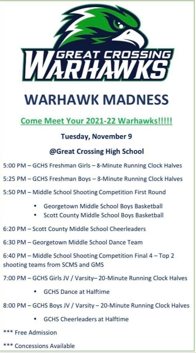 Tonight is the night! Come out and Meet the 2021-2022 Warhawks!