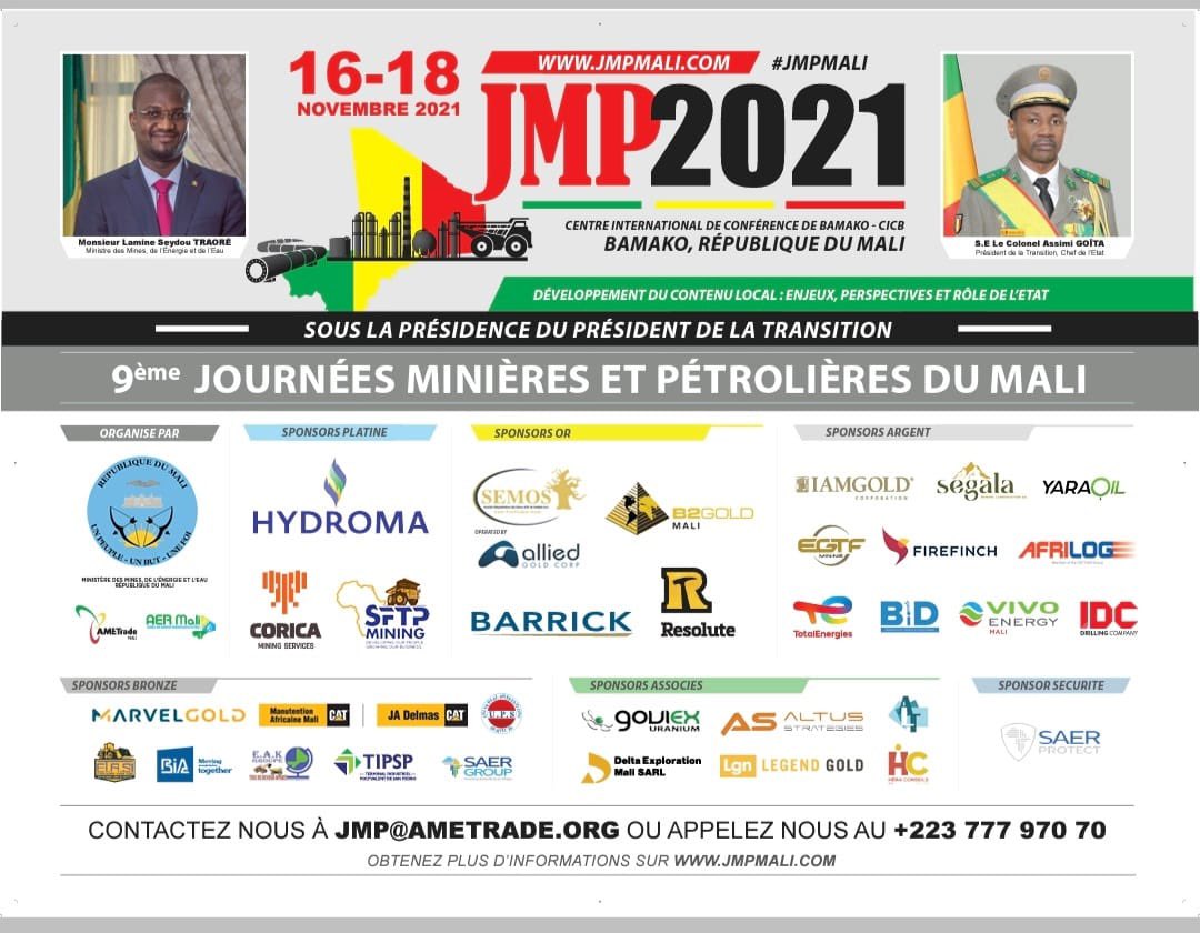 Binta_Traore's tweet photo. Le Ministre des Mines, de l’Energie et  de l’Eau vous invite à participer aux travaux des Journées Minières et Pétrolières Edition 2021. @TRAORE_Lamine_S @MinMinesMali @AMETrade @amydaouda #JMP2021 https://t.co/PN3cfl5REy