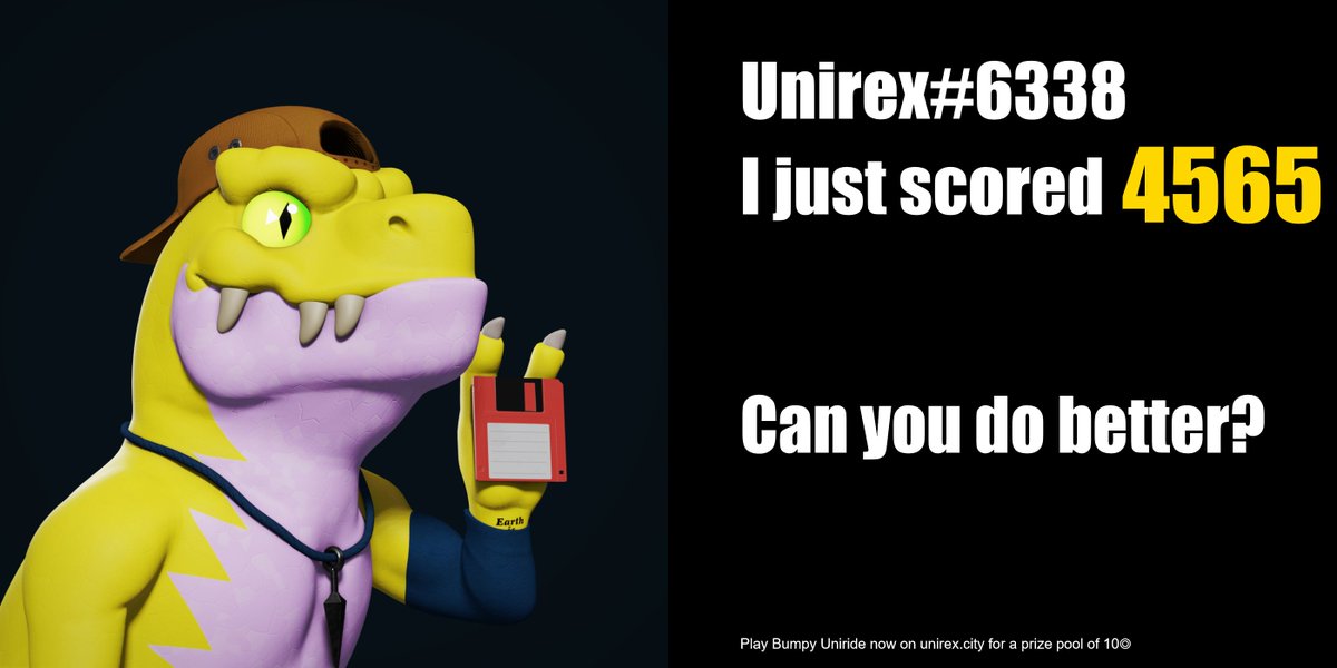 Shnatrix's tweet photo. @unirexcity I was in the groove till that trashcan came along haha....
#BumpyUniride 
#NFTCommunity 
#NFTs 
#unirexcity https://t.co/IRA3nMk96r