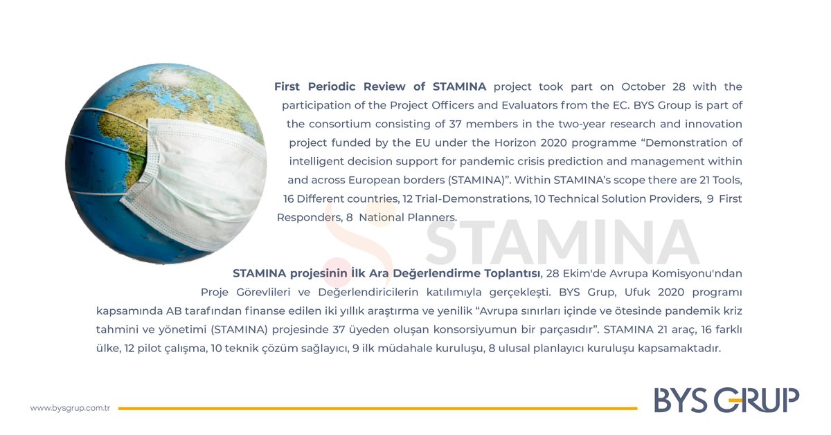 #BYSGrup #innovation #project #STAMINA #pandemic